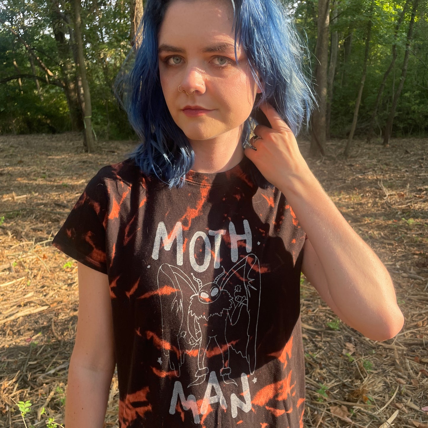 Mothman Cryptid Shirt Reverse Dye